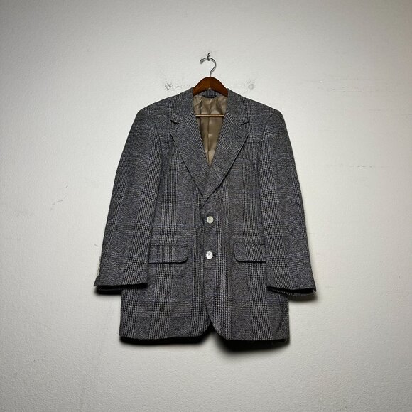VTG Bill Blass Sport Coat Jacket Casual Men 40R Glen Check Pattern Wool 90s Prep - Picture 1 of 15